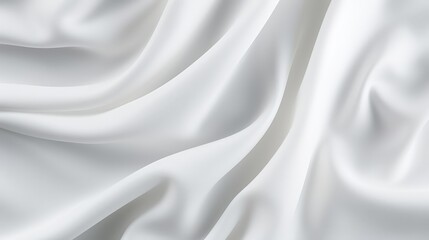 Elegant White Fabric Texture with Smooth, Soft Drapes Perfect for Backgrounds and Visual Projects Highlighting Fine Material Quality