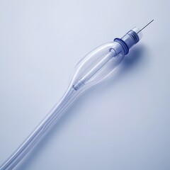 Sleek hemodialysis catheter isolated on a minimalist background designed for vascular access during dialysis procedures