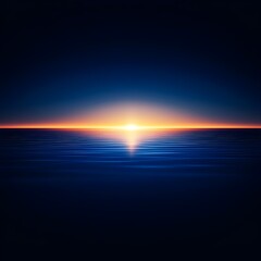 Obraz premium Dark Blue Ocean Sunset Horizon