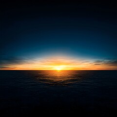 Obraz premium Dark Blue Ocean Sunset with Golden Horizon