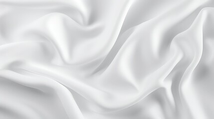 Elegant White Fabric with Smooth Texture and Soft Flowing Drapes, Ideal for Backgrounds in Design Projects and Creative Endeavors