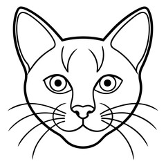 Cat head line art vector