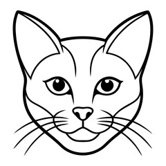 Obraz premium Cat head line art vector