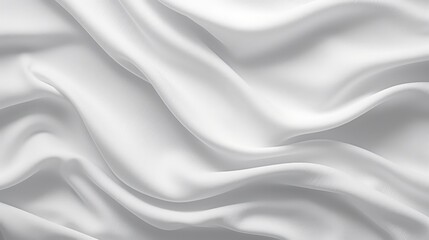Naklejka premium White Fabric Texture Background with Soft Drapes and Fluid Movement Creating a Gentle and Elegant Visual Impression for Design Use