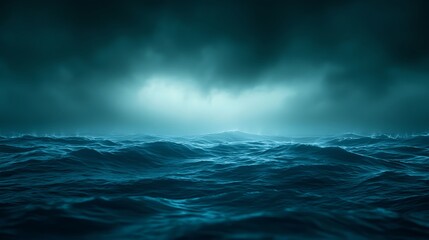 Fototapeta premium Dark Blue Ocean Waves at Night