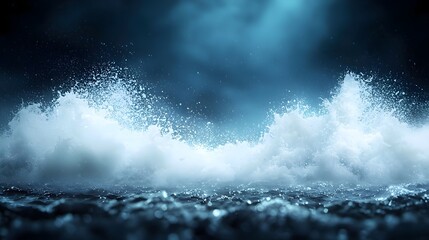 Fototapeta premium Dark Blue Ocean Waves with White Foam