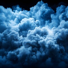 Naklejka premium Dark Blue Smoke Clouds Texture Background