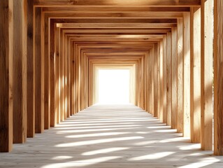 Wooden Hallway with Light