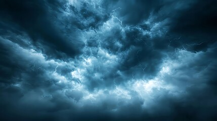 Obraz premium Dark Blue Storm Clouds at Night