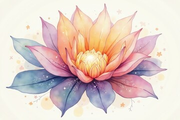 watercolor vector drawing of flowers