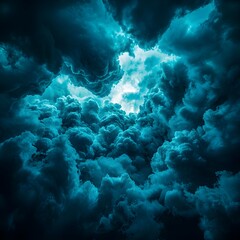 Dark Blue Storm Clouds Sky