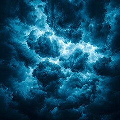 Dark Blue Storm Clouds Sky