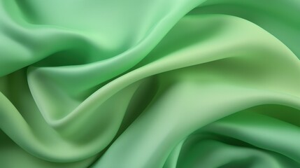 Obraz premium Close-Up View of Vibrant Green Fabric Showing Smooth Texture and Flowing Waves in Natural Light Perfect for Textiles, Backgrounds, and Design Projects