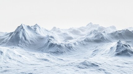 Fototapeta premium Snowy mountain range panorama, winter landscape, bright sky, background for design