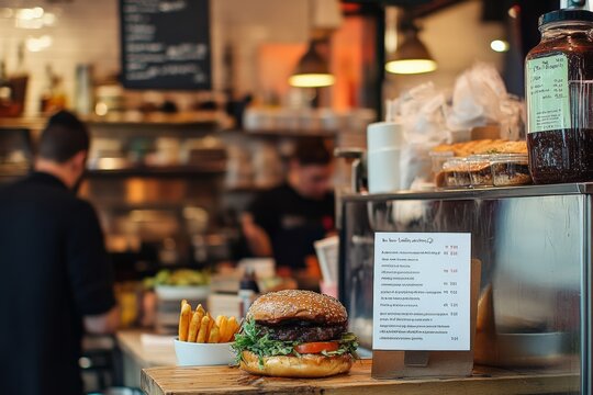 A food menu at a charity cafe with proceeds going to food banks
