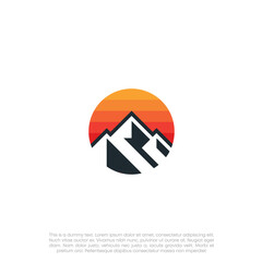 Simple modern mountain adventure logo design	
