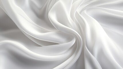 Obraz premium Soft White Silk Fabric with Elegant Flowing Lines and Textures, Perfect for Backgrounds, Fashion, and Textile Design Projects