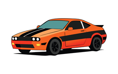 red car isolated on white