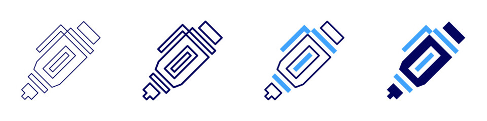 Corrector icon in 4 different styles. Thin Line, Line, Bold, and Bold Line. Duotone style. Editable stroke