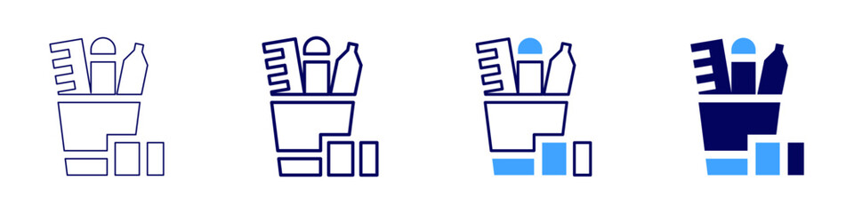 Stationery pack icon in 4 different styles. Thin Line, Line, Bold, and Bold Line. Duotone style. Editable stroke