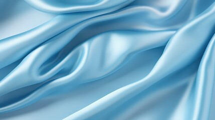 Obraz premium Beautiful Light Blue Sateen Silk Fabric with Smooth and Elegant Texture for Fashion, Drapery, or Textile Design Projects