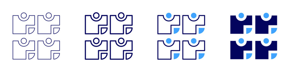 Sticky notes icon in 4 different styles. Thin Line, Line, Bold, and Bold Line. Duotone style. Editable stroke
