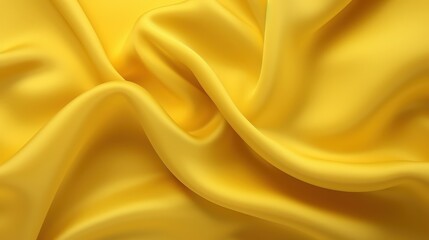 Obraz premium Vibrant Yellow Fabric with Soft Texture Ideal for Backgrounds in Design and Art Projects, Capturing Light and Movement Elegantly