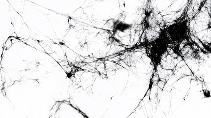 Abandoned spiderweb texture, outdoor, close-up, white background, design element