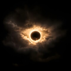 Obraz premium Dark Clouds Surround a Solar Eclipse