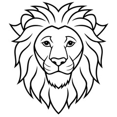 Abstract Lion Head in a Single Stroke