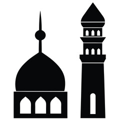 Mosque Icon, Vector Symbol Illustration
