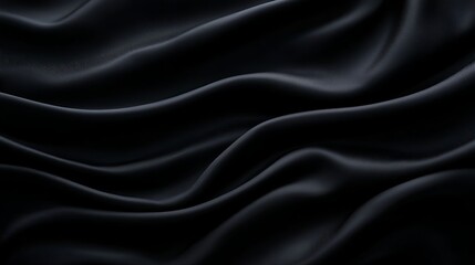 Fototapeta premium Dark Draped Fabric Texture Smooth Black Waves and Subtle