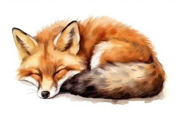 Fototapeta premium Fox wildlife sleeping animal.