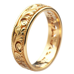 Classic Gold Wedding Bands Isolated on Transparent or blank Background, PNG