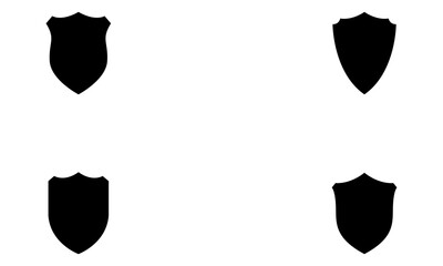 Shield silhouette set in black and white