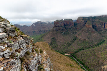 Blyde River Canyon Nature Reserve in Mpumalanga, South Africa forms part of the Greater Drakensberg escarpment and features on the scenic Panorama Route.