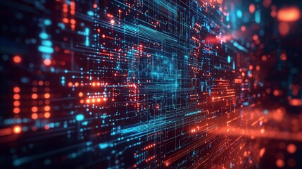 Fototapeta premium Dynamic Digital Data Flow Visualization