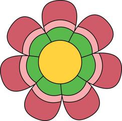 Psychdelic Hippie Character Decoration for Templet Design Element