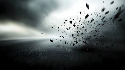 Dark Grey Asphalt Explosion with Motion Blur