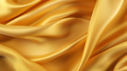 Fototapeta premium Luxurious Golden Satin Fabric Draped Softly, Creating a Smooth and Elegant Abstract Background for Various Design Projects