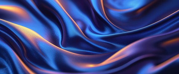 Fototapeta premium Dark sapphire silky glowing color background