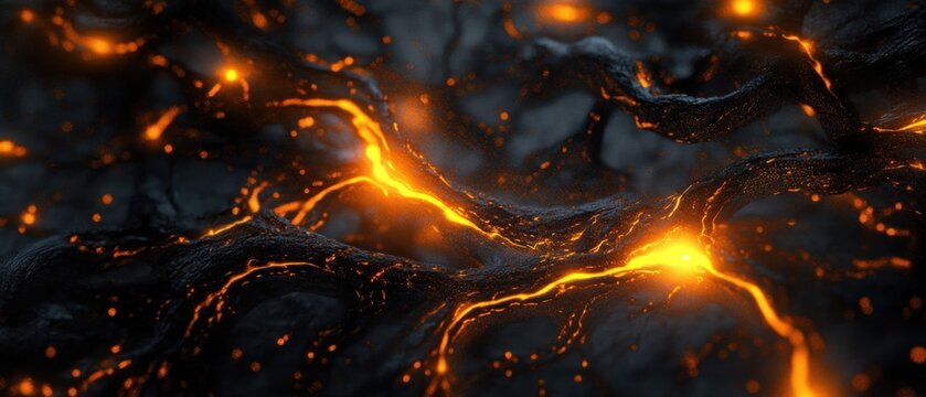 Oak Nature Tree Plexus Neon Black Background Digital Desktop Wallpaper HD 4k Network Light Glowing Laser Motion Bright Abstract