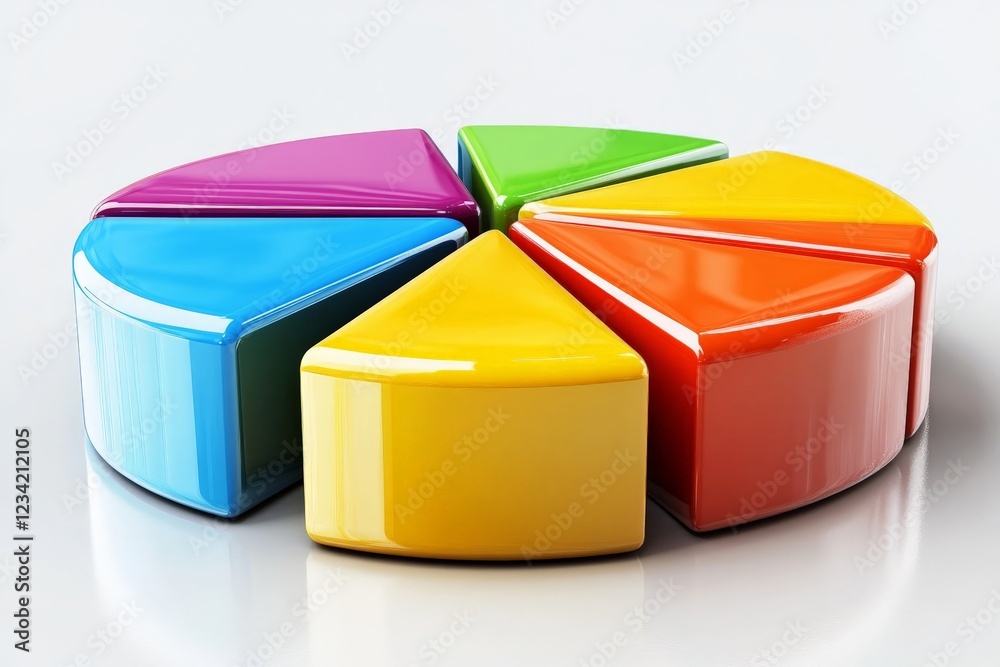 Aufkleber colorful geometric shapes arranged in a circular pattern on a reflective surface, showcasing creativ