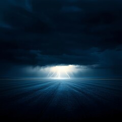 Fototapeta premium Dark Night Storm with Intense Lightning