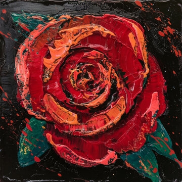 red rose on black background