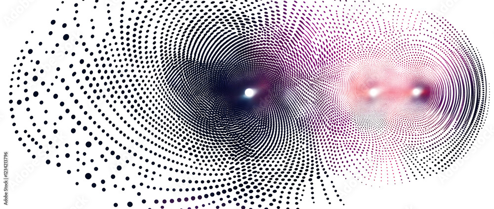 Wall mural abstract circle with lines as a spiral or propeller. circle dotted speed lines. abstract round halft