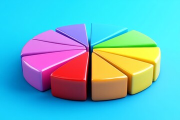 Obraz premium Colorful pie chart model used for educational purposes in a creative classroom setting