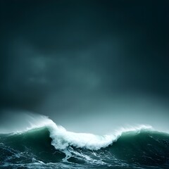 Obraz premium Dark Ocean Waves Under a Stormy Sky