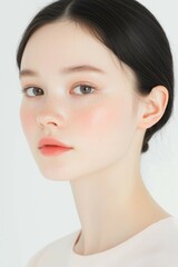 Fresh and Radiant Natural Beauty with Freckles and Glowing Skin