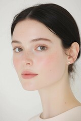 Fresh and Radiant Natural Beauty with Freckles and Glowing Skin